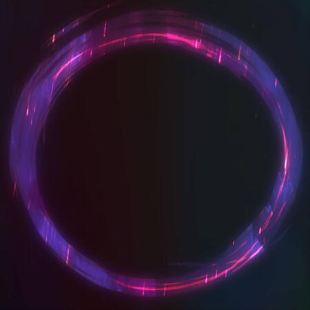 Lightwheel: A neon ring brushstroke in magenta-violet making a glowing circle.